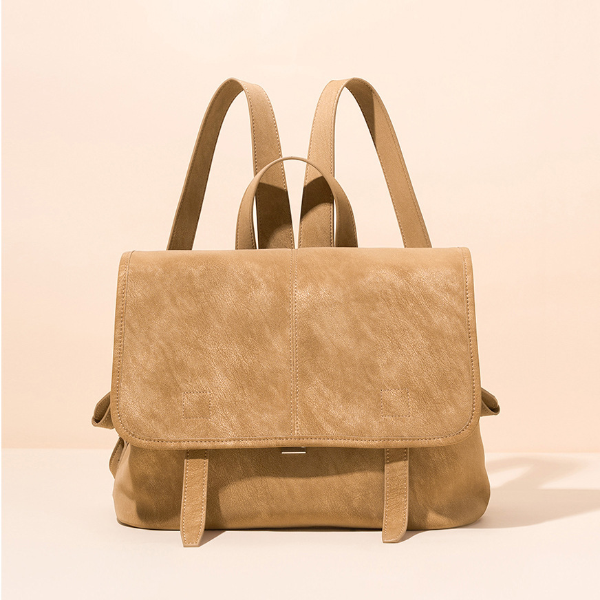 Leather Work Rucksack - Kadınlar için Vintage Hakiki Deri Sırt