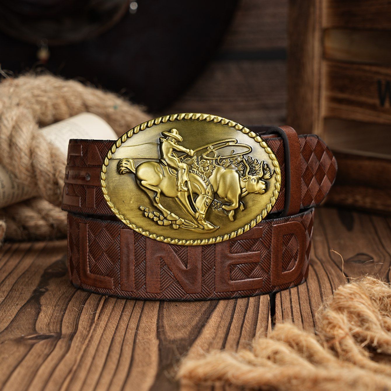 Leather Work Western - Erkek ve Kadın Günlük Retro Kemer