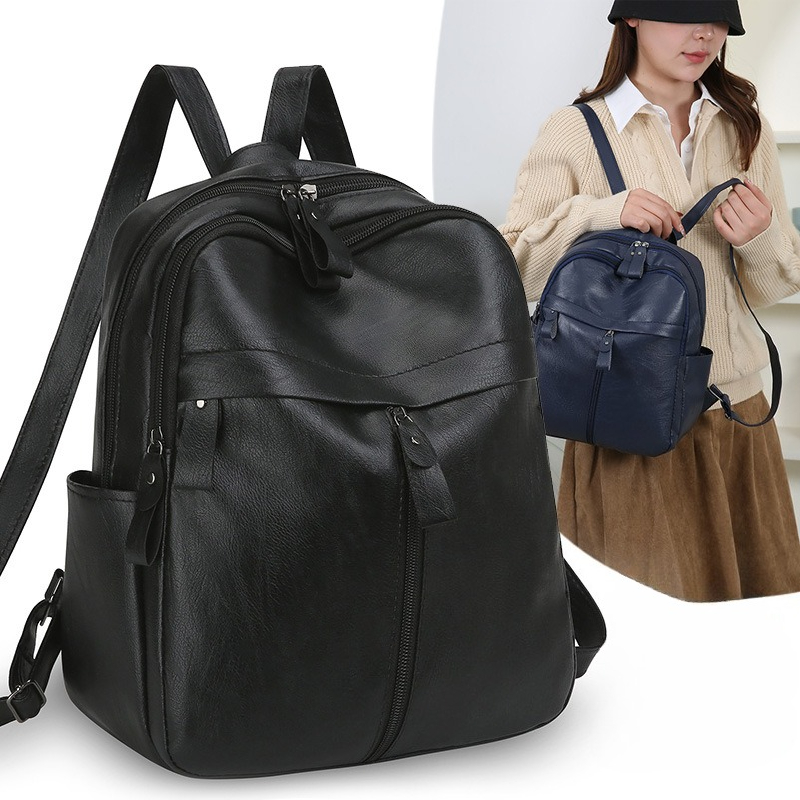 Leather Work Rucksack - Yumuşak Deri Sırt Çantası Büyük Kapasiteli
