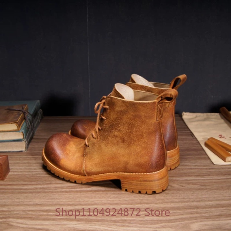Leather Work Western - El yapımı Retro çöl botları erkek
