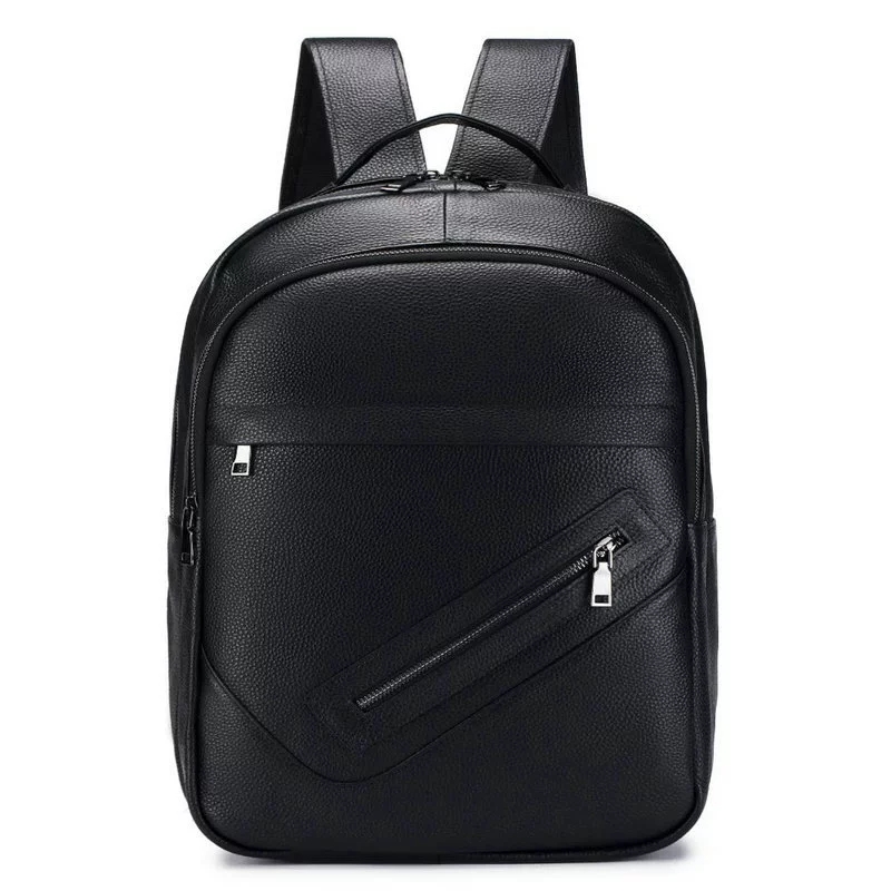 Leather Work Rucksack - Siyah Hakiki Deri Laptop Sırt Çantası