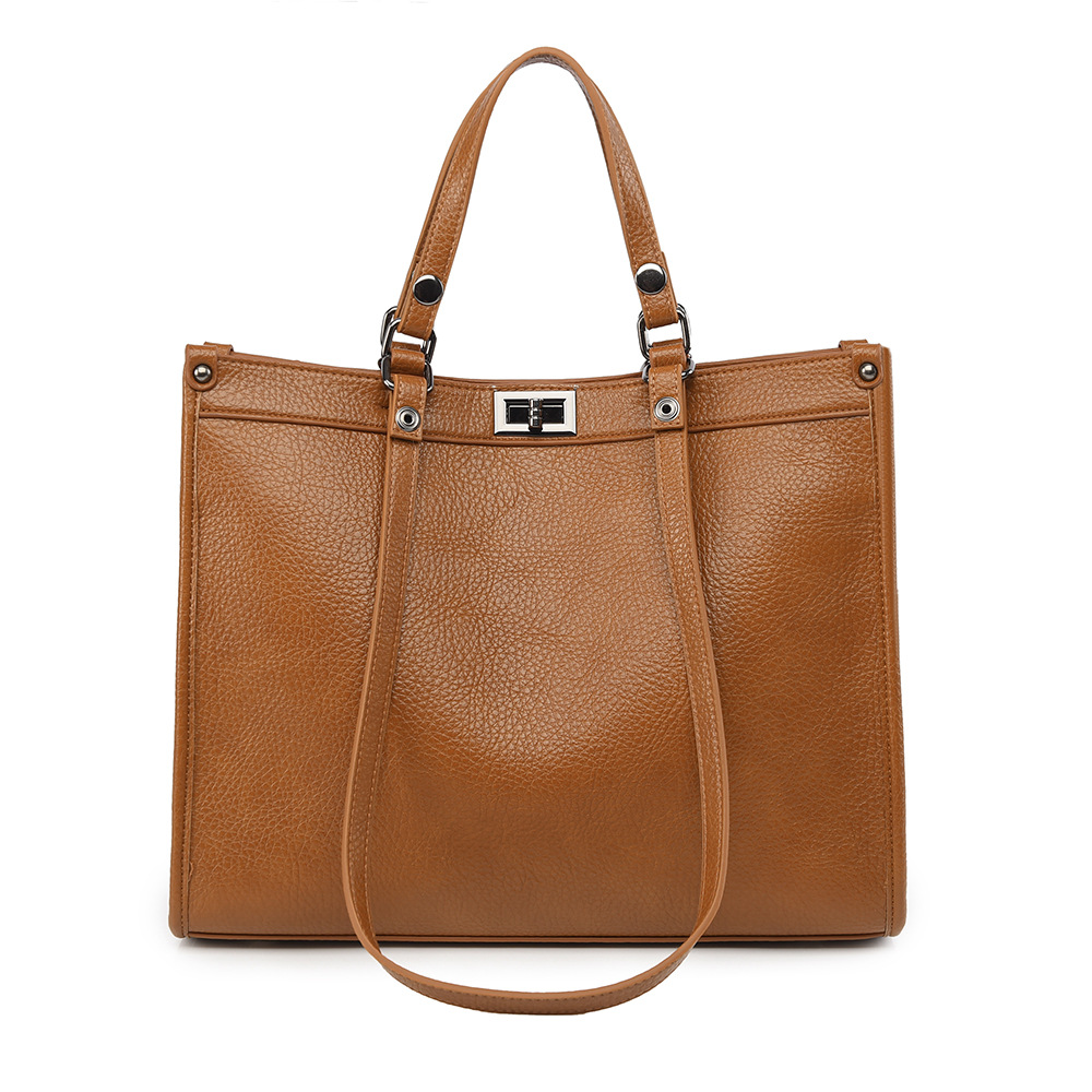 Leather Work Bag Women - Kadınlar İçin Geniş Kapasiteli Tote Çanta