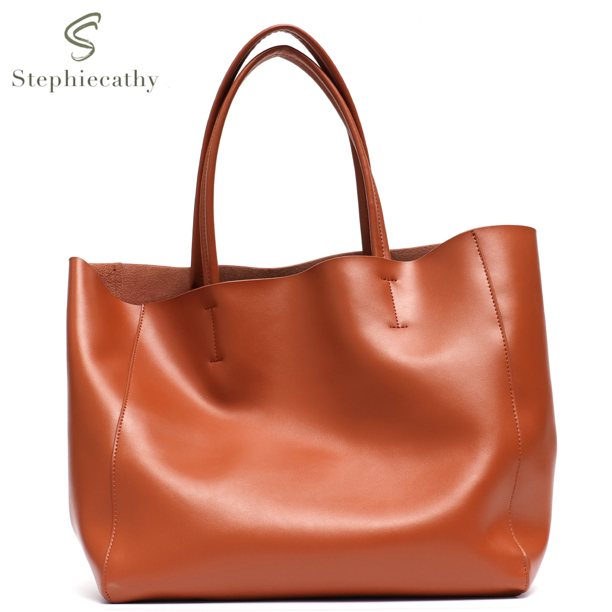 Leather Work Bag Women - Minimalist Büyük Tote Çanta Kadın Moda