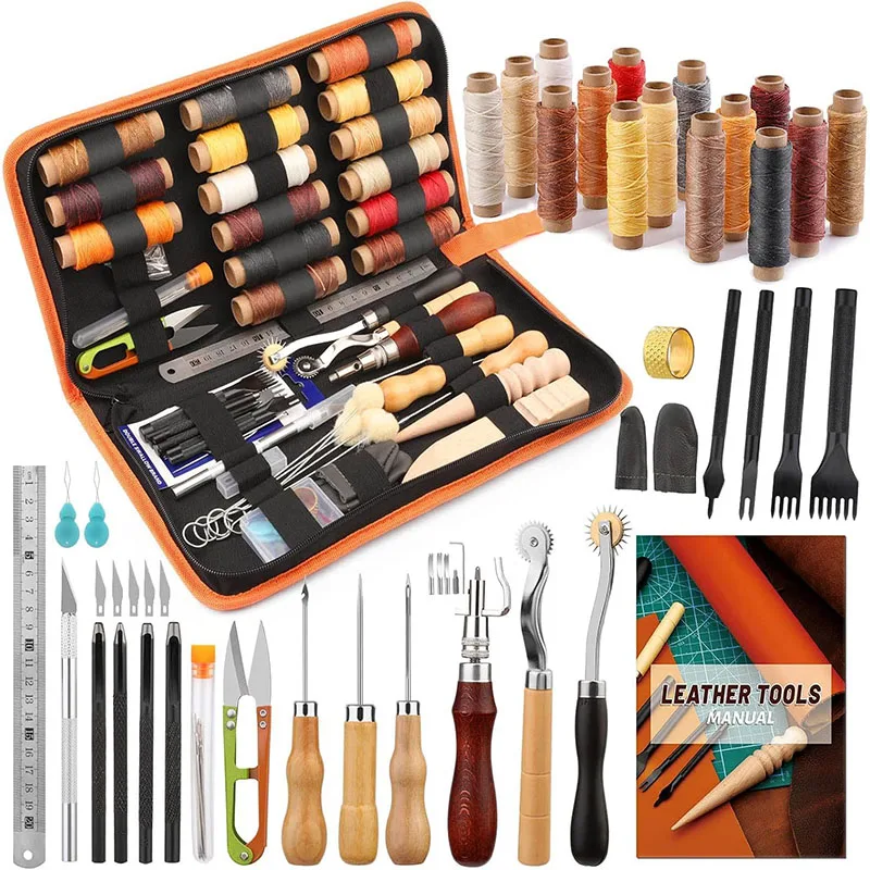 Beginner Leatherwork Kit - Deri İşleme Aletleri Pratik Deri El