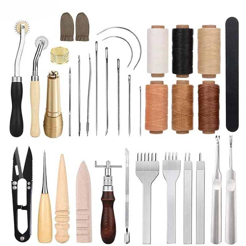 Beginner Leatherwork Kit - 25 Parça Deri İşleme Aletleri Başlangıç