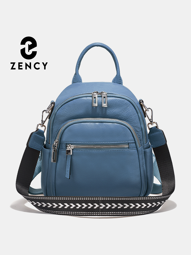 Leather Work Bag Women - Zency Hakiki Deri Küçük Sırt Çantası