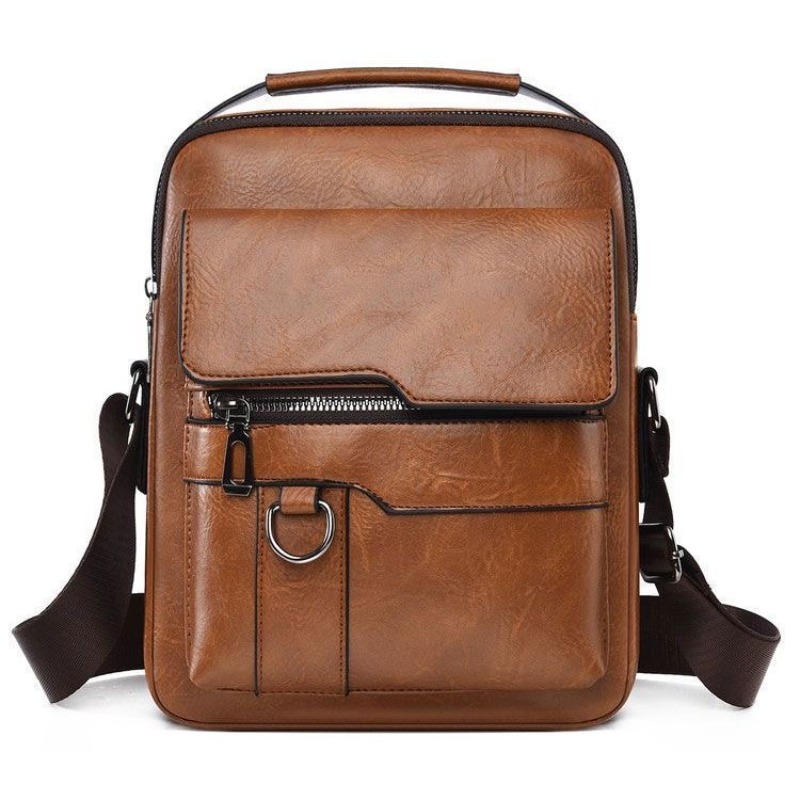 Leather Work Bag Women - Bullkaptan rahat erkek omuz çantaları iş