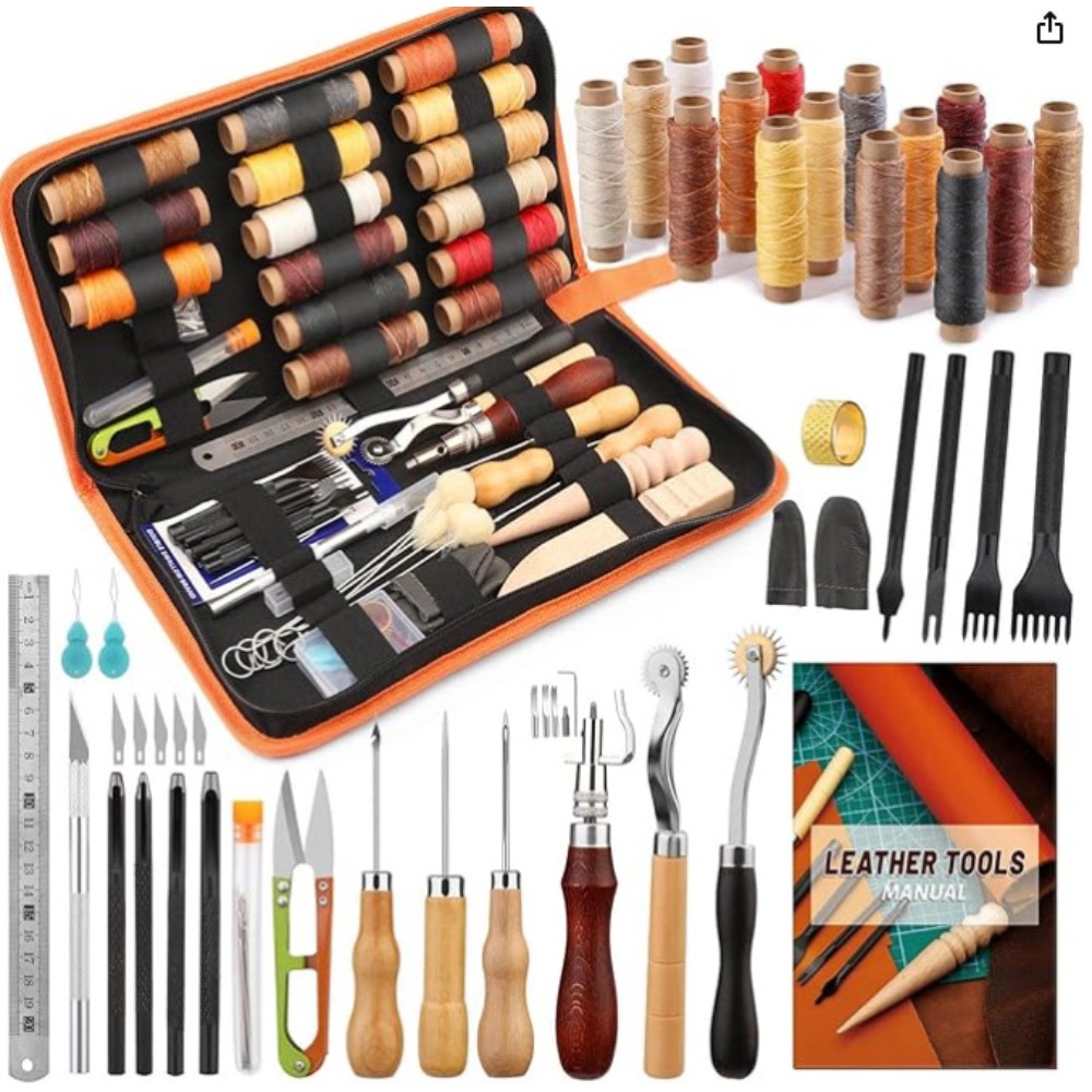 Beginner Leatherwork Kit - Deri Çalışma Araçları Pratik Deri El