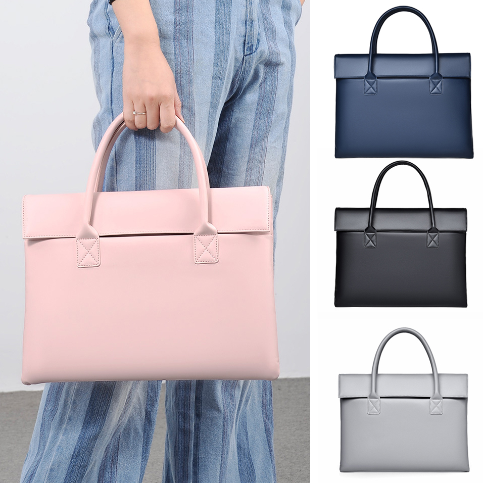 Leather Work Bag Laptop - Evrak kadın yönetici PU deri çanta