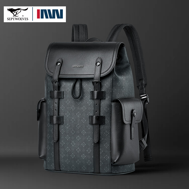 Leather Work Rucksack - Septwolves Yüksek Kaliteli İş Baskılı Deri