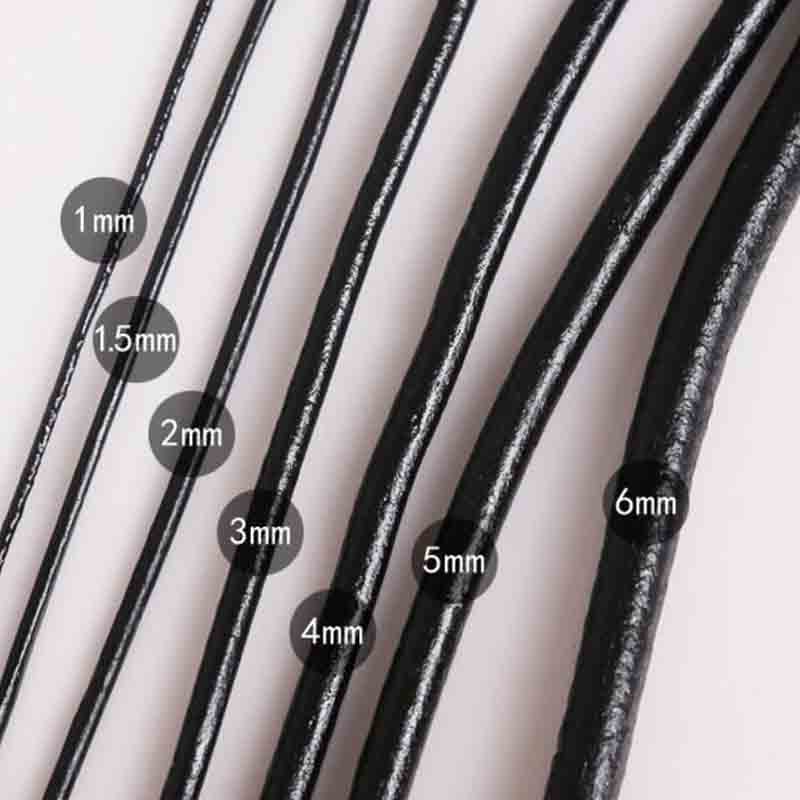 Leatherwork Thread - Tek Strand Siyah Hakiki Deri Kordonlar