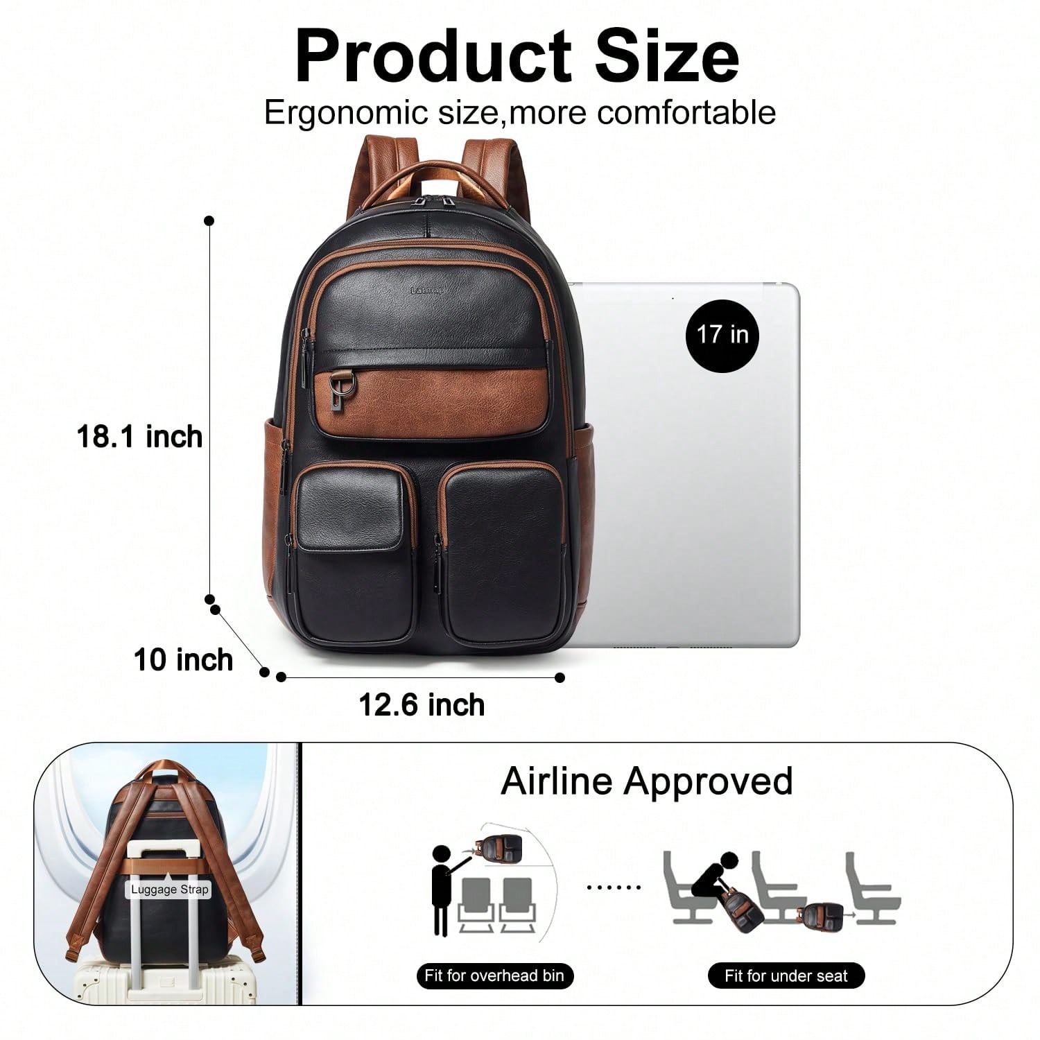 LATMAP Vegan Deri Sırt Çantası - Leather Work Bag Laptop incelemesi ve fiyatı