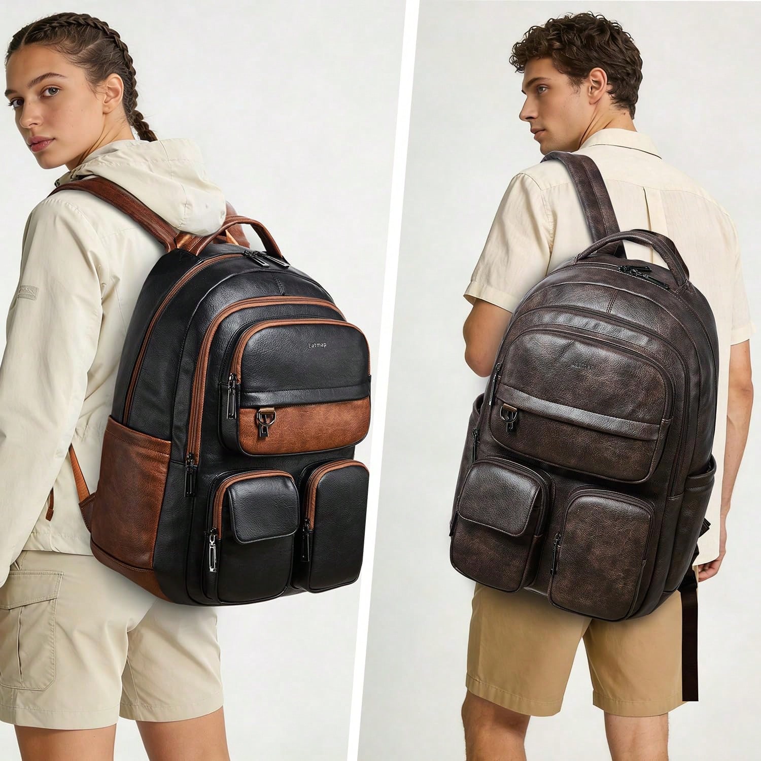 LATMAP Vegan Deri Sırt Çantası - Leather Work Bag Laptop incelemesi ve fiyatı