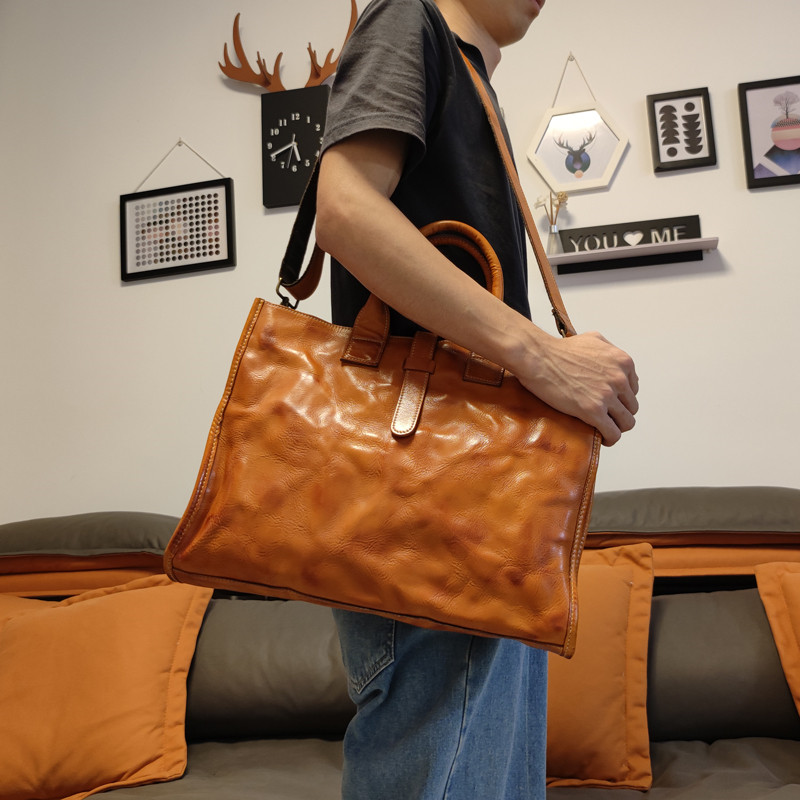 Basit Vintage Hakiki Deri erke - Leather Work Bag Laptop incelemesi ve fiyatı
