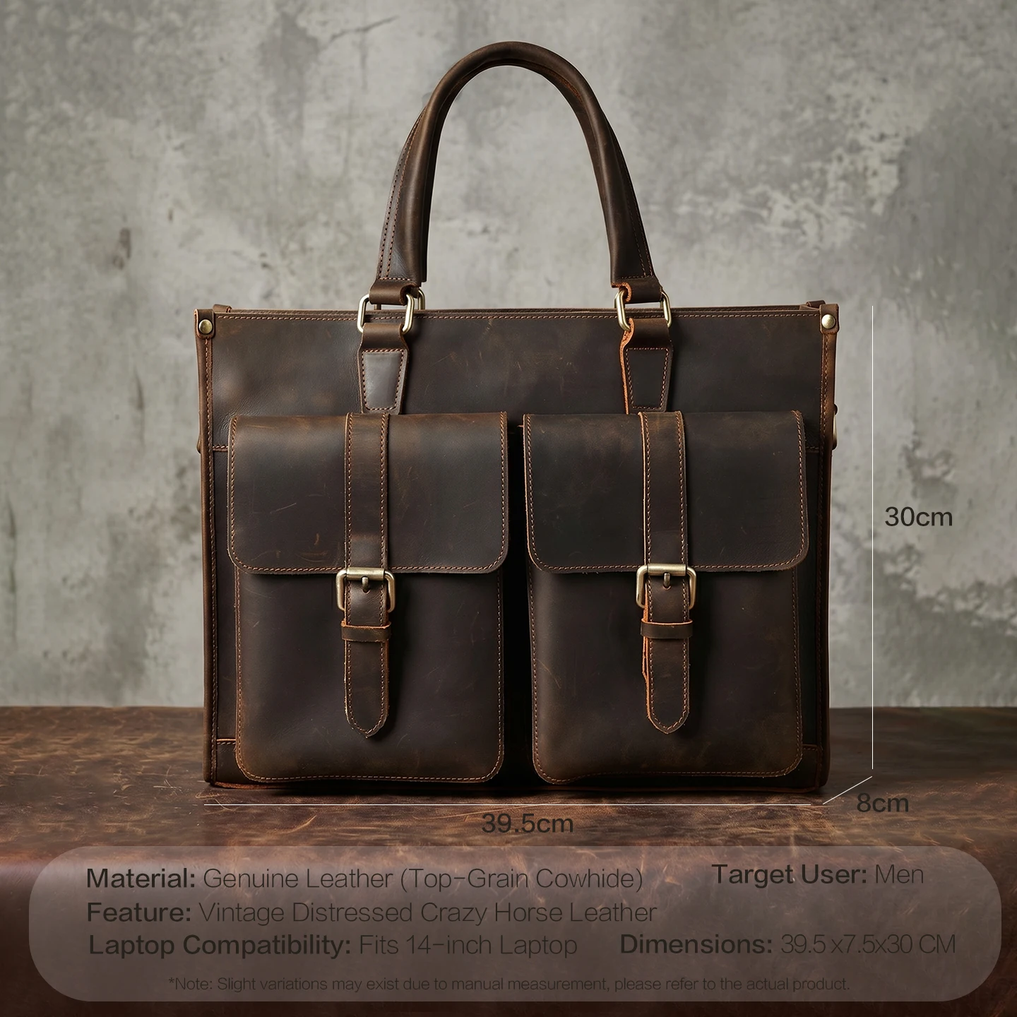 Vintage Hakiki Deri Erkekler İ - Leather Work Bag Laptop incelemesi ve fiyatı