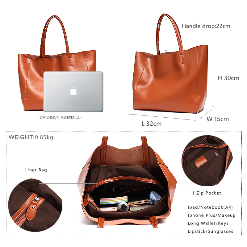 Minimalist Büyük Tote Çanta Ka - Leather Work Bag Women incelemesi ve fiyatı