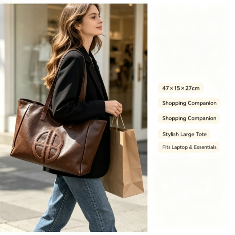 2026 Yeni Retro Büyük Kapasite - Leather Work Bag Women incelemesi ve fiyatı