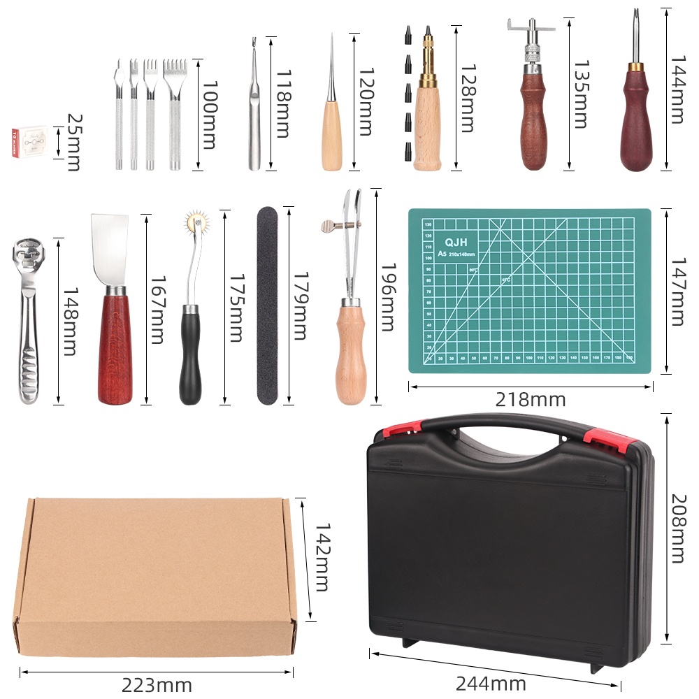 QJH 15 Parça Deri El Sanatları - Beginner Leatherwork Kit incelemesi ve fiyatı