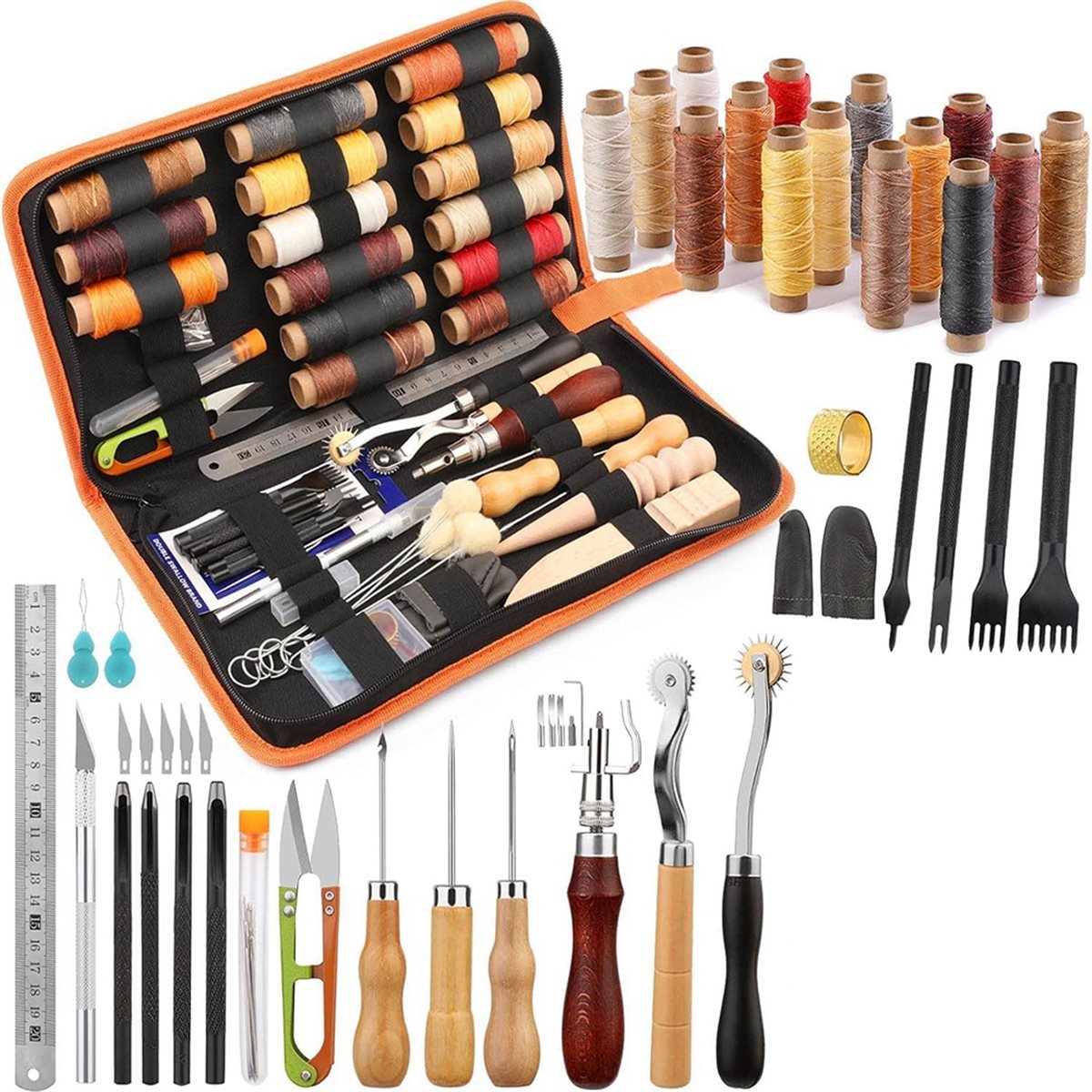 66 Parça Deri İşleme Alet Seti - Beginner Leatherwork Kit incelemesi ve fiyatı
