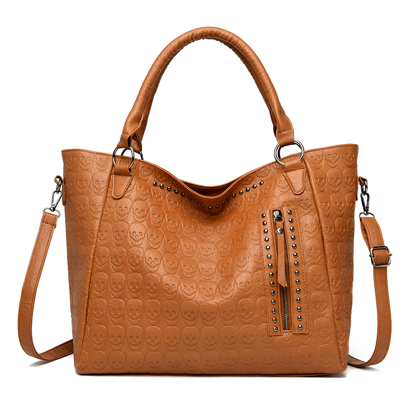 Punk Kafatası Crossbody Çanta  - Leather Work Bag Women incelemesi ve fiyatı
