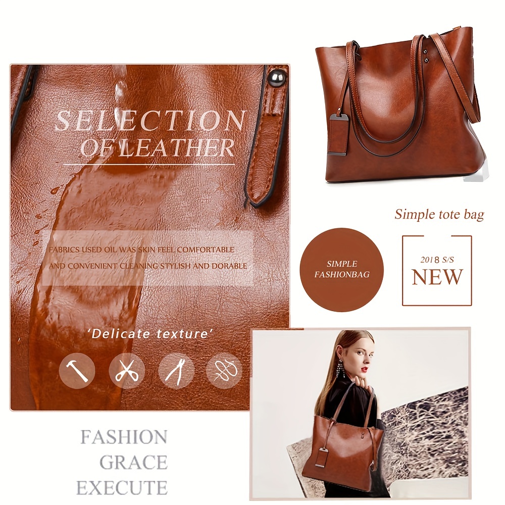 Moda klasik Retro deri kadın T - Leather Work Bag Women incelemesi ve fiyatı